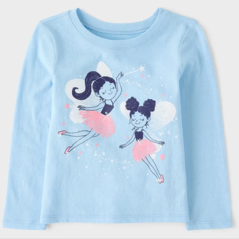 The Children's Place Light Blue Fairy Long Sleeve Tee NWT